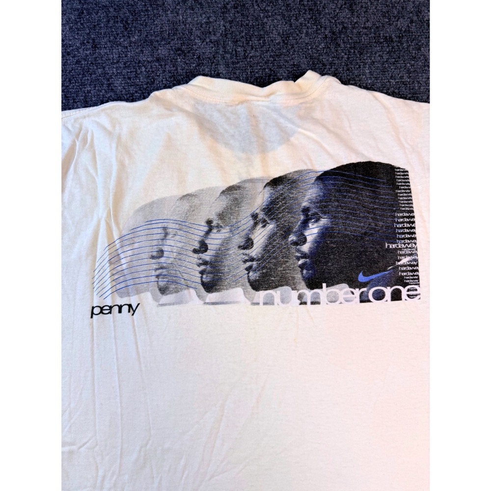 Vintage Nike Penny Hardaway Shirt Small Cream Graphic Tee 90s Basketball Y2K Men - Picture 2 of 4